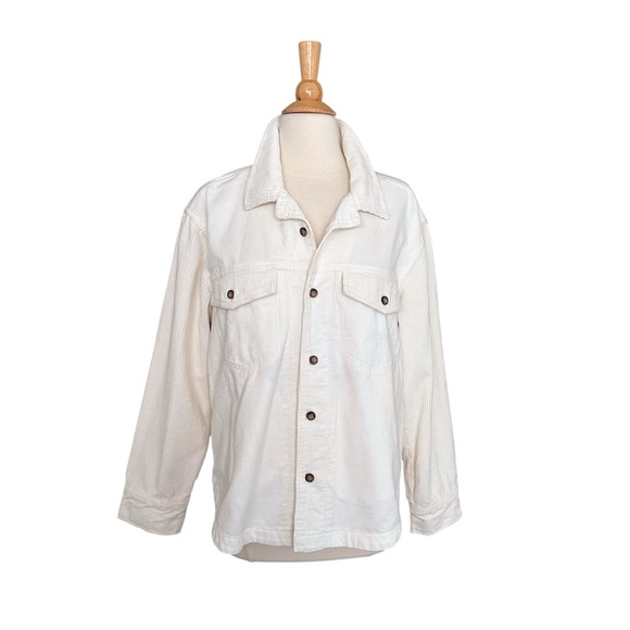 RIP CURL Stevie Cord Cream Shirt Coastal Cowgirl Surfer Style Shacket Size M NWT - Picture 2 of 15